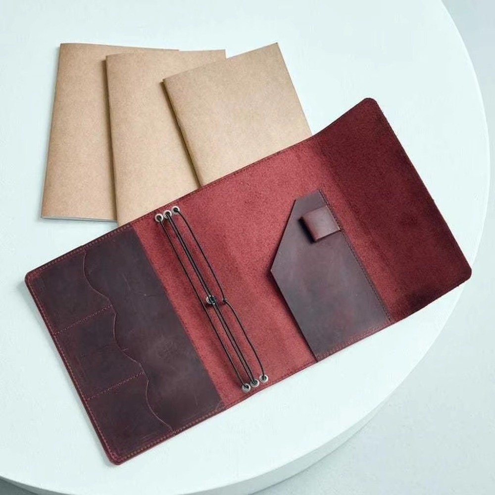 Vintage Leather Journal Notebook - Caderno Organizador Vintage A5 com Folhas