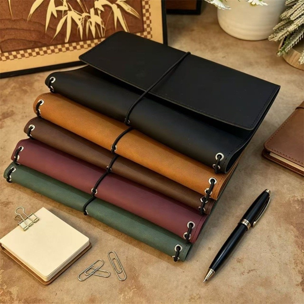 Vintage Leather Journal Notebook - Capa Protetora Compacta para Caderno A5