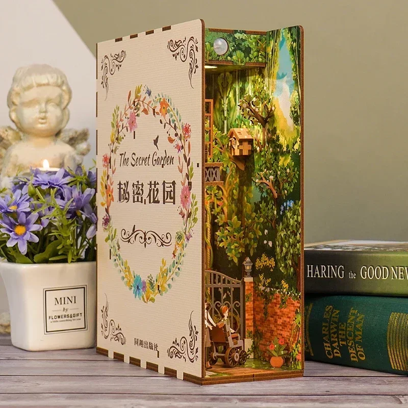 Diy livro de madeira nook prat - Diy Wooden Book Nook Kit Shelf Insert avaliação e preço