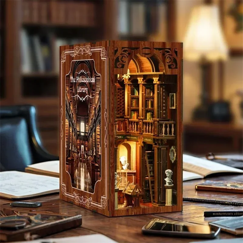 A Biblioteca Filosófica Casa N - Diy Wooden Book Nook Kit Shelf Insert avaliação e preço