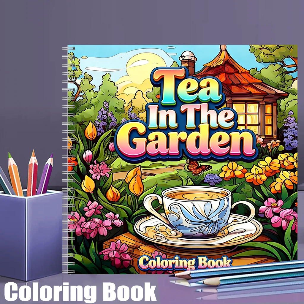 Livro de colorir Tea In The Ga - Adult Coloring Book Stress Relief avaliação e preço